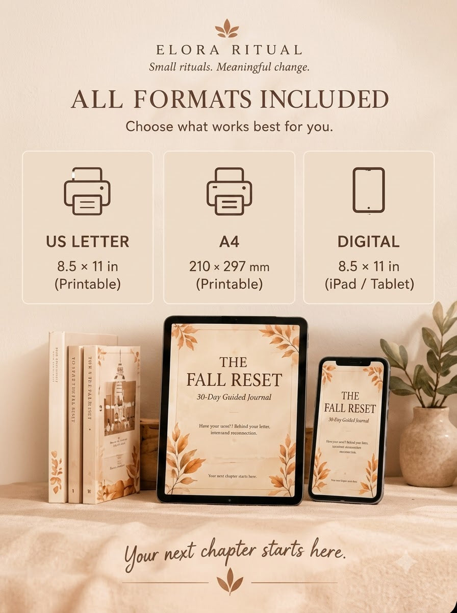 The Fall Reset — 30-Day Guided Journal for Self-Care, Habits & Personal Growth